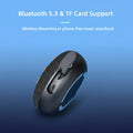 Black wireless speaker with Bluetooth 5.3 and TF card support on a blue background