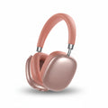 Pink headphones with Remax logo on a white background